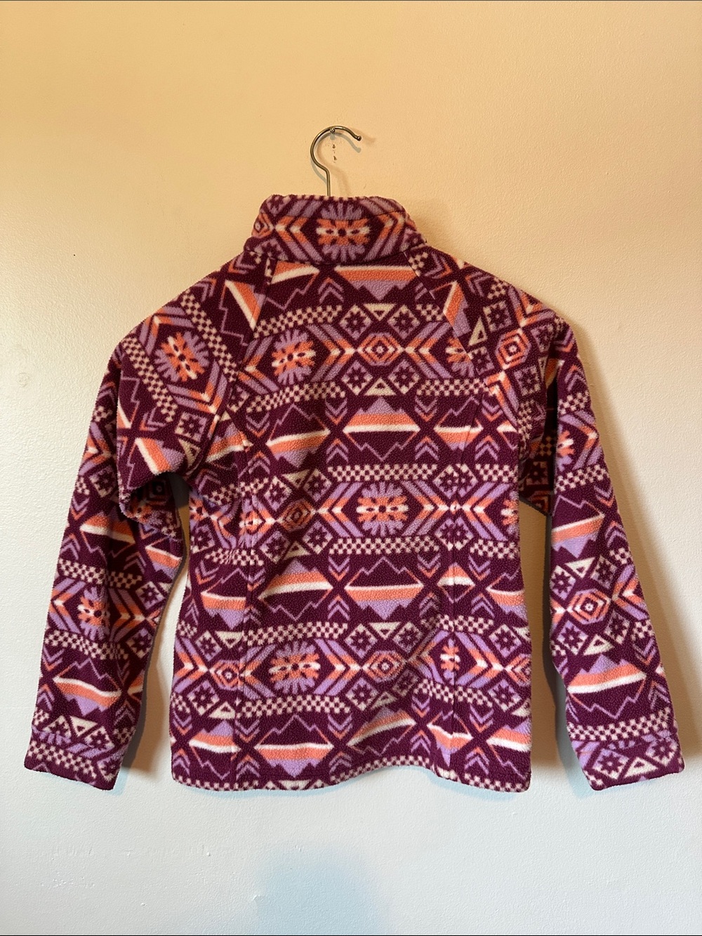 Columbia Purple & Pink Aztec Full-Zip Fleece Jacket Kids M - Picture 2 of 5